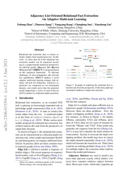 Adjacency List Oriented Relational Fact Extraction via Adaptive
  Multi-task Learning