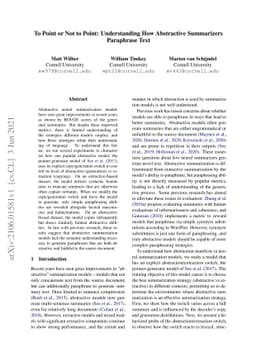 To Point or Not to Point: Understanding How Abstractive Summarizers
  Paraphrase Text