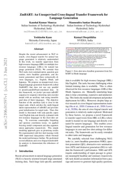 ZmBART: An Unsupervised Cross-lingual Transfer Framework for Language
  Generation