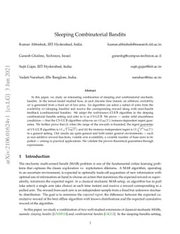 Sleeping Combinatorial Bandits