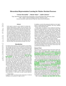 Hierarchical Representation Learning for Markov Decision Processes