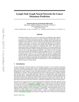 Lymph Node Graph Neural Networks for Cancer Metastasis Prediction