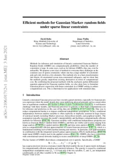 Efficient methods for Gaussian Markov random fields under sparse linear
  constraints