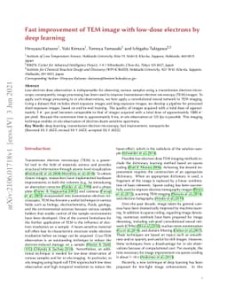 Fast improvement of TEM image with low-dose electrons by deep learning
