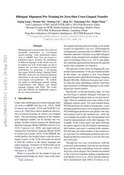 Bilingual Alignment Pre-Training for Zero-Shot Cross-Lingual Transfer