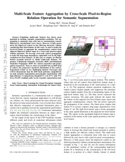 Multi-Scale Feature Aggregation by Cross-Scale Pixel-to-Region Relation
  Operation for Semantic Segmentation