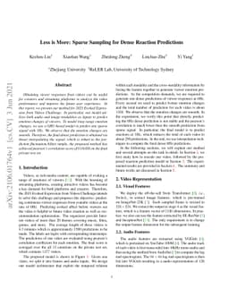 Less is More: Sparse Sampling for Dense Reaction Predictions