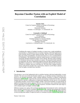 Bayesian Classifier Fusion with an Explicit Model of Correlation