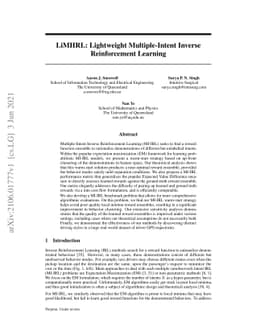 LiMIIRL: Lightweight Multiple-Intent Inverse Reinforcement Learning
