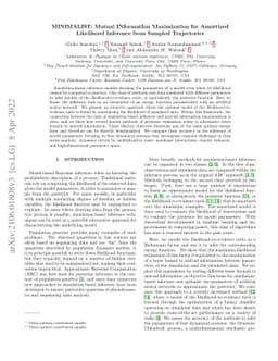 MINIMALIST: Mutual INformatIon Maximization for Amortized Likelihood
  Inference from Sampled Trajectories