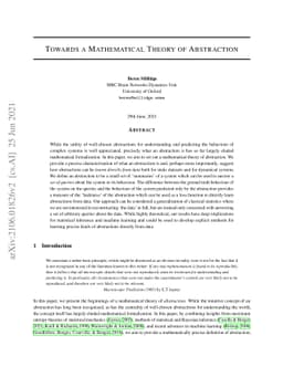 Towards a Mathematical Theory of Abstraction