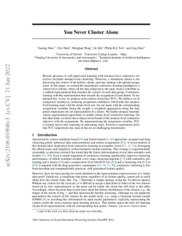 You Never Cluster Alone