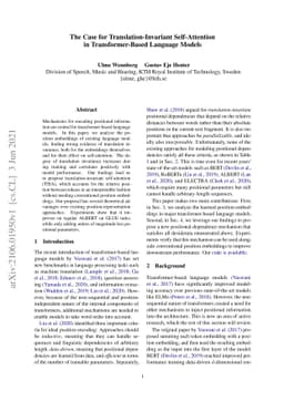 The Case for Translation-Invariant Self-Attention in Transformer-Based
  Language Models