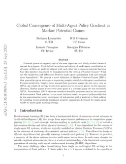 Global Convergence of Multi-Agent Policy Gradient in Markov Potential
  Games