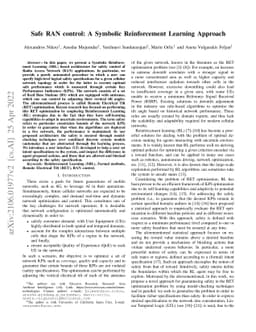 Safe RAN control: A Symbolic Reinforcement Learning Approach