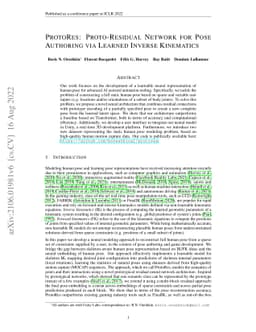 ProtoRes: Proto-Residual Network for Pose Authoring via Learned Inverse
  Kinematics
