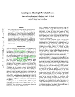 Detecting and Adapting to Novelty in Games