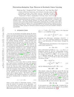 Fluctuation-dissipation Type Theorem in Stochastic Linear Learning