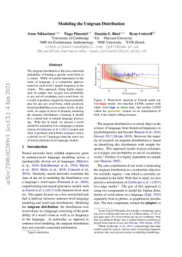 Modeling the Unigram Distribution