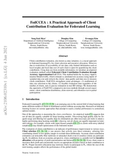 FedCCEA : A Practical Approach of Client Contribution Evaluation for
  Federated Learning