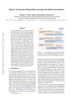 Retrieve & Memorize: Dialog Policy Learning with Multi-Action Memory
