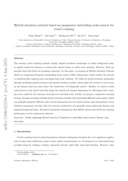 Hybrid attention network based on progressive embedding scale-context
  for crowd counting