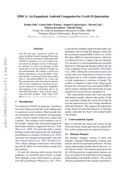 ERICA: An Empathetic Android Companion for Covid-19 Quarantine