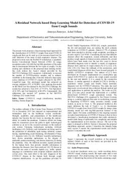 A Residual Network based Deep Learning Model for Detection of COVID-19
  from Cough Sounds