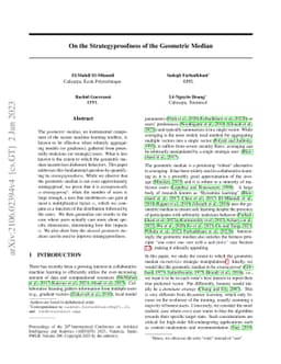 On the Strategyproofness of the Geometric Median