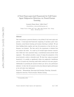 A Novel Semi-supervised Framework for Call Center Agent Malpractice
  Detection via Neural Feature Learning