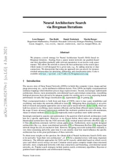 Neural Architecture Search via Bregman Iterations