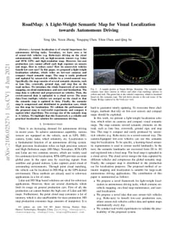 RoadMap: A Light-Weight Semantic Map for Visual Localization towards
  Autonomous Driving