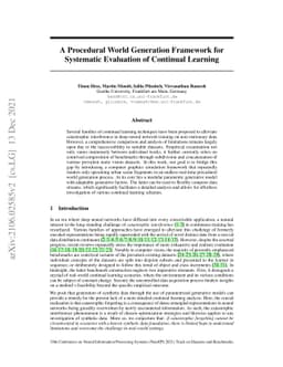 A Procedural World Generation Framework for Systematic Evaluation of
  Continual Learning