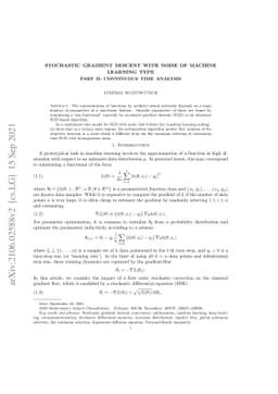 Stochastic gradient descent with noise of machine learning type. Part
  II: Continuous time analysis