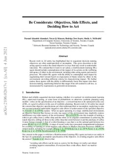 Be Considerate: Objectives, Side Effects, and Deciding How to Act