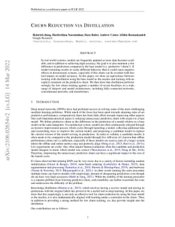 Churn Reduction via Distillation