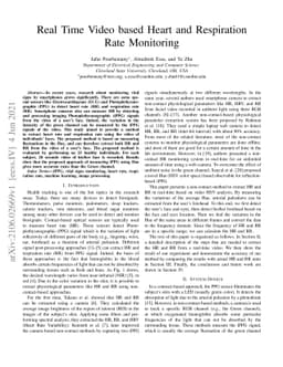 Real Time Video based Heart and Respiration Rate Monitoring