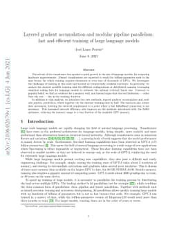 Layered gradient accumulation and modular pipeline parallelism: fast and
  efficient training of large language models