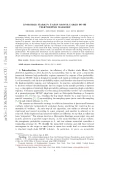 Ensemble Markov chain Monte Carlo with teleporting walkers
