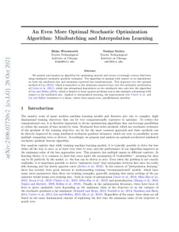 An Even More Optimal Stochastic Optimization Algorithm: Minibatching and
  Interpolation Learning