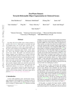 ZeroWaste Dataset: Towards Deformable Object Segmentation in Cluttered
  Scenes