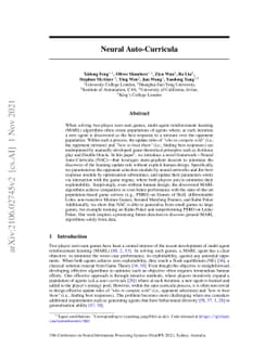 Neural Auto-Curricula