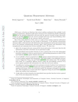 Quantum Measurement Adversary