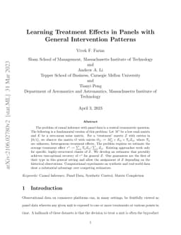 Learning Treatment Effects in Panels with General Intervention Patterns