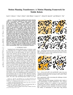 Motion Planning Transformers: A Motion Planning Framework for Mobile
  Robots