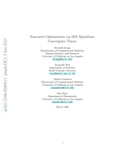 Nonconvex Optimization via MM Algorithms: Convergence Theory