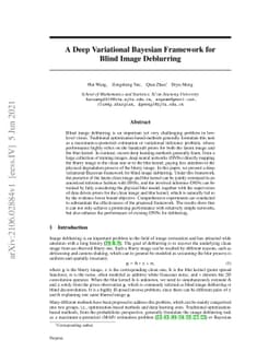A Deep Variational Bayesian Framework for Blind Image Deblurring