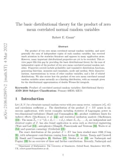 The basic distributional theory for the product of zero mean correlated
  normal random variables