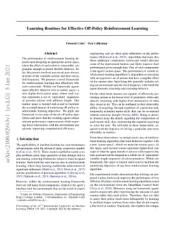 Learning Routines for Effective Off-Policy Reinforcement Learning