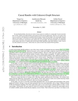 Causal Bandits with Unknown Graph Structure